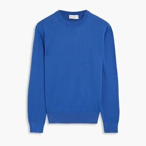 Officine Generale Neils Cotton Crewneck Knit Sweater Blue size Large Générale
